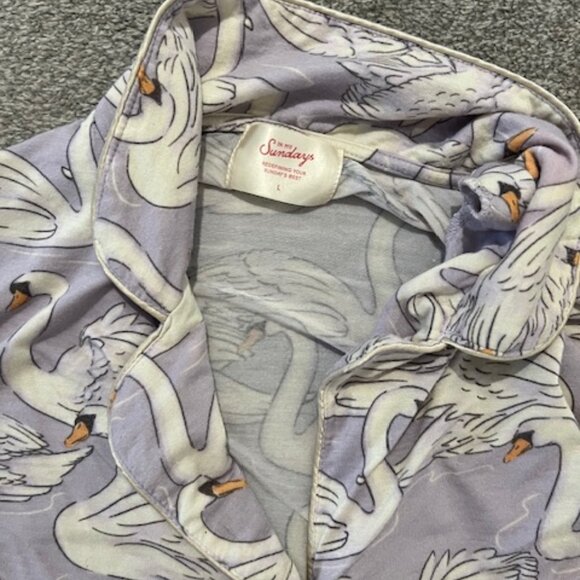 In My Sundays Swan Long Pajama Set - L - Picture 5 of 6